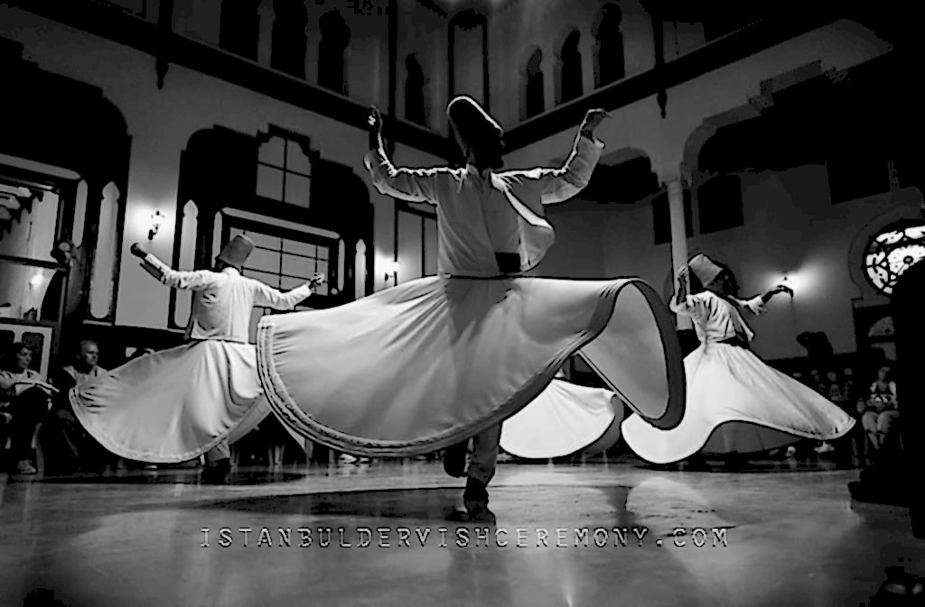 dervish show in sultanahmet sirkeci train station, dervish dance, sufism and dervish ceremony istanbul